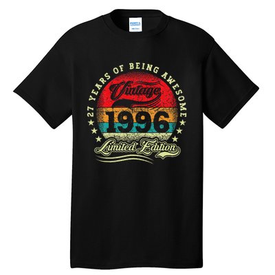 27 Year Old Gifts Vintage 1996 Limited Edition 27th Birthday Tall T-Shirt