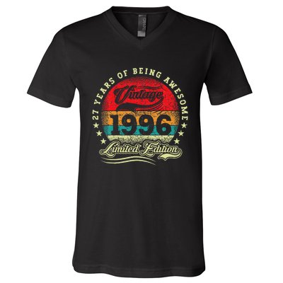 27 Year Old Gifts Vintage 1996 Limited Edition 27th Birthday V-Neck T-Shirt