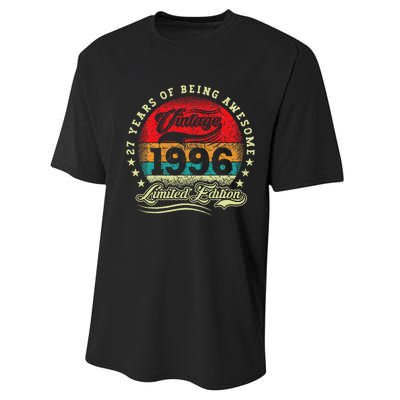 27 Year Old Gifts Vintage 1996 Limited Edition 27th Birthday Performance Sprint T-Shirt