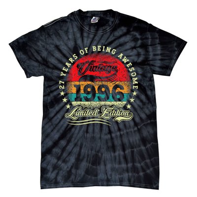 27 Year Old Gifts Vintage 1996 Limited Edition 27th Birthday Tie-Dye T-Shirt