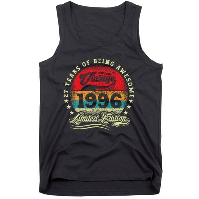 27 Year Old Gifts Vintage 1996 Limited Edition 27th Birthday Tank Top