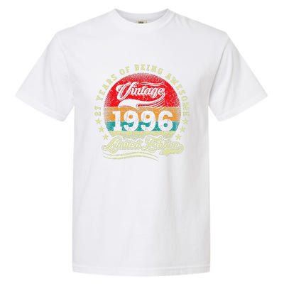 27 Year Old Gifts Vintage 1996 Limited Edition 27th Birthday Garment-Dyed Heavyweight T-Shirt