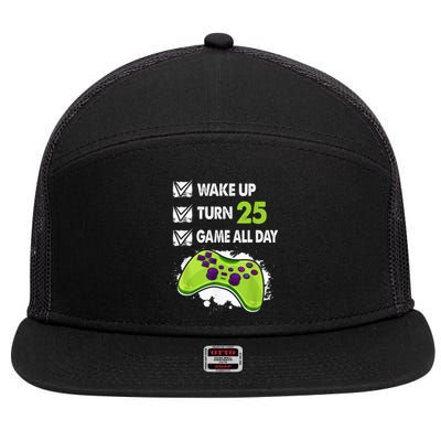 25 Year Old Gifts  Boy Gamer Birthday Party 25th Birthday 7 Panel Mesh Trucker Snapback Hat