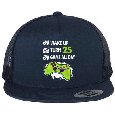 25 Year Old Gifts  Boy Gamer Birthday Party 25th Birthday Flat Bill Trucker Hat