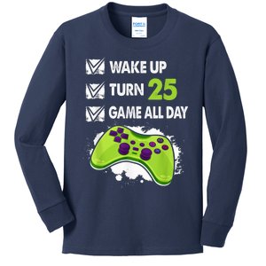 25 Year Old Gifts  Boy Gamer Birthday Party 25th Birthday Kids Long Sleeve Shirt