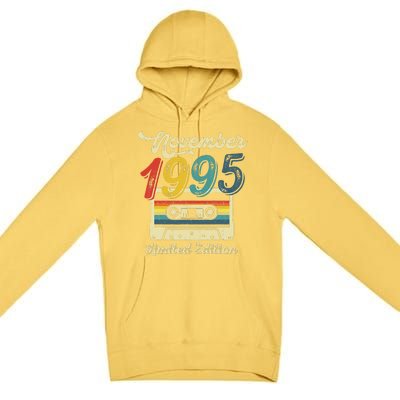 27 Years Old Gift Retro November 1995 Cassette 27th Birthday Premium Pullover Hoodie