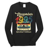 27 Years Old Gift Retro November 1995 Cassette 27th Birthday Long Sleeve Shirt