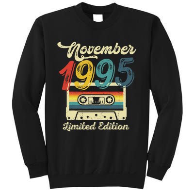 27 Years Old Gift Retro November 1995 Cassette 27th Birthday Sweatshirt