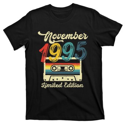 27 Years Old Gift Retro November 1995 Cassette 27th Birthday T-Shirt