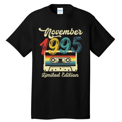 27 Years Old Gift Retro November 1995 Cassette 27th Birthday Tall T-Shirt