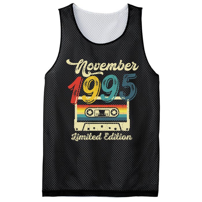 27 Years Old Gift Retro November 1995 Cassette 27th Birthday Mesh Reversible Basketball Jersey Tank