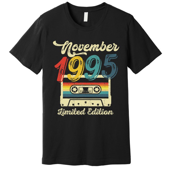 27 Years Old Gift Retro November 1995 Cassette 27th Birthday Premium T-Shirt