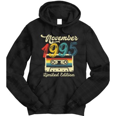 27 Years Old Gift Retro November 1995 Cassette 27th Birthday Tie Dye Hoodie