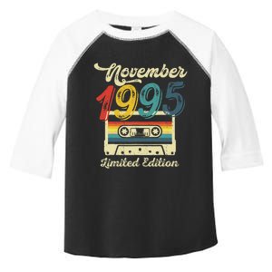 27 Years Old Gift Retro November 1995 Cassette 27th Birthday Toddler Fine Jersey T-Shirt