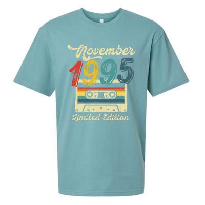 27 Years Old Gift Retro November 1995 Cassette 27th Birthday Sueded Cloud Jersey T-Shirt