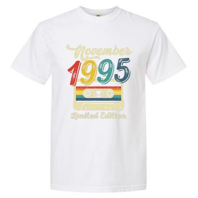 27 Years Old Gift Retro November 1995 Cassette 27th Birthday Garment-Dyed Heavyweight T-Shirt