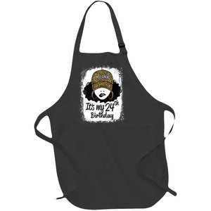 24 Years Old Leopard Melanin Girl It's My 24th Birthday Full-Length Apron With Pockets