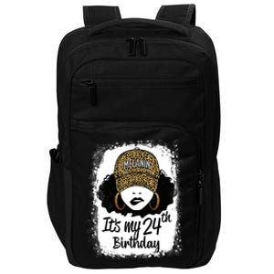 24 Years Old Leopard Melanin Girl It's My 24th Birthday Impact Tech Backpack