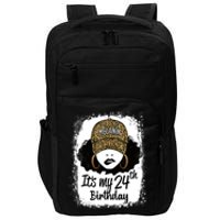 24 Years Old Leopard Melanin Girl It's My 24th Birthday Impact Tech Backpack