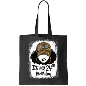 24 Years Old Leopard Melanin Girl It's My 24th Birthday Tote Bag