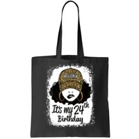 24 Years Old Leopard Melanin Girl It's My 24th Birthday Tote Bag