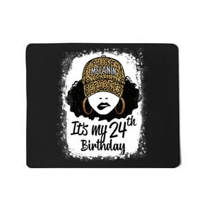 24 Years Old Leopard Melanin Girl It's My 24th Birthday Mousepad