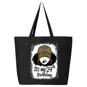 24 Years Old Leopard Melanin Girl It's My 24th Birthday 25L Jumbo Tote