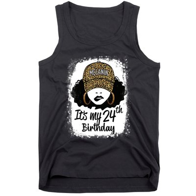 24 Years Old Leopard Melanin Girl It's My 24th Birthday Tank Top