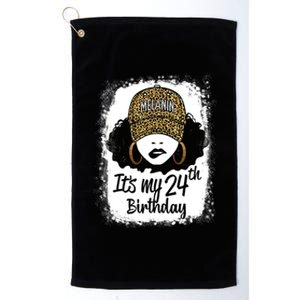 24 Years Old Leopard Melanin Girl It's My 24th Birthday Platinum Collection Golf Towel