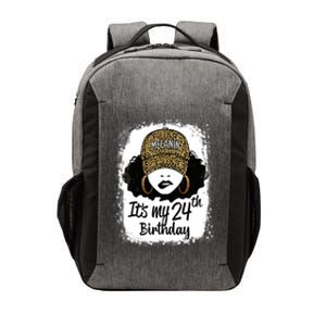 24 Years Old Leopard Melanin Girl It's My 24th Birthday Vector Backpack