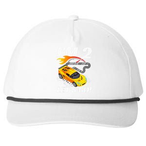 2 Year Old 2nd Racing Racecar Birthday Party Snapback Five-Panel Rope Hat