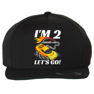 2 Year Old 2nd Racing Racecar Birthday Party Wool Snapback Cap