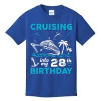 28 Year Old Birthday Cruising Into My 28Th Birthday Cruise Cute Gift Kids T-Shirt