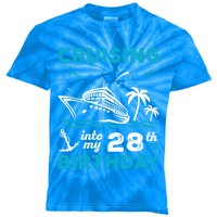 28 Year Old Birthday Cruising Into My 28Th Birthday Cruise Cute Gift Kids Tie-Dye T-Shirt