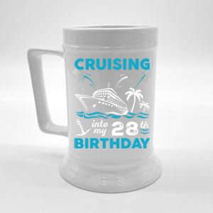 28 Year Old Birthday Cruising Into My 28Th Birthday Cruise Cute Gift Beer Stein