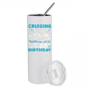 28 Year Old Birthday Cruising Into My 28Th Birthday Cruise Cute Gift Stainless Steel Tumbler