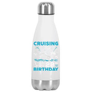 28 Year Old Birthday Cruising Into My 28Th Birthday Cruise Cute Gift Stainless Steel Insulated Water Bottle