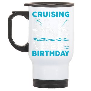 28 Year Old Birthday Cruising Into My 28Th Birthday Cruise Cute Gift Stainless Steel Travel Mug