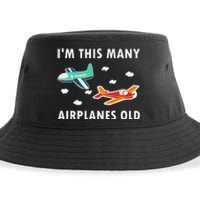 2 Years Old Airplanes Old 2nd Birthday Sustainable Bucket Hat