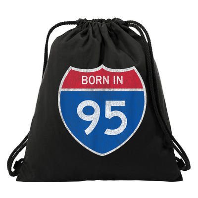 28 Year Old: Car Road Sign 1995 28th Birthday Drawstring Bag