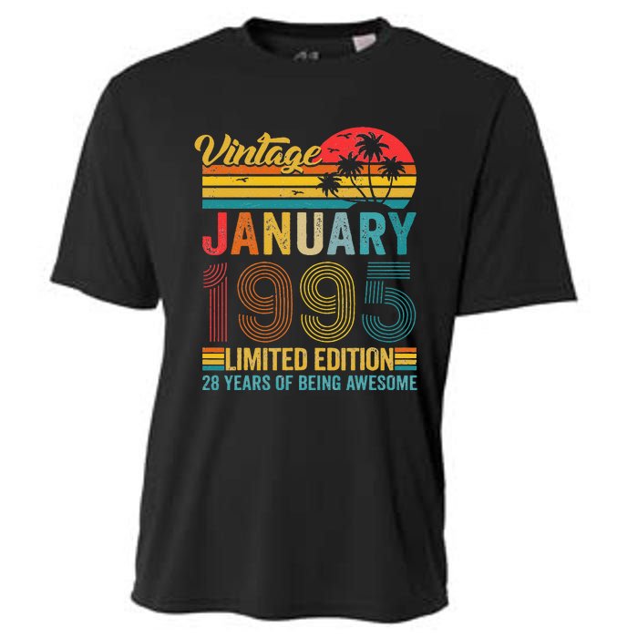 28 Years Old Gifts Vintage January 1995 28th Birthday Gift Cooling Performance Crew T-Shirt