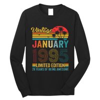 28 Years Old Gifts Vintage January 1995 28th Birthday Gift Long Sleeve Shirt