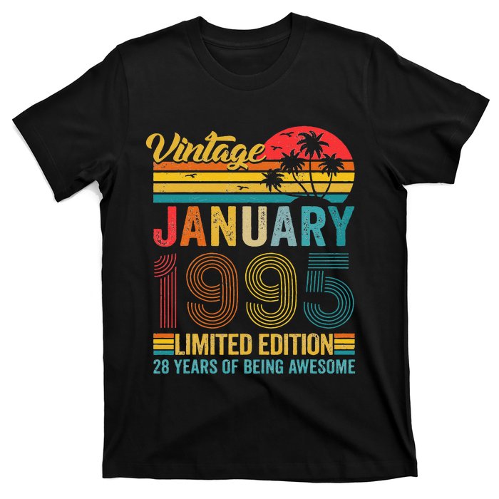 28 Years Old Gifts Vintage January 1995 28th Birthday Gift T-Shirt