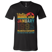 28 Years Old Gifts Vintage January 1995 28th Birthday Gift V-Neck T-Shirt