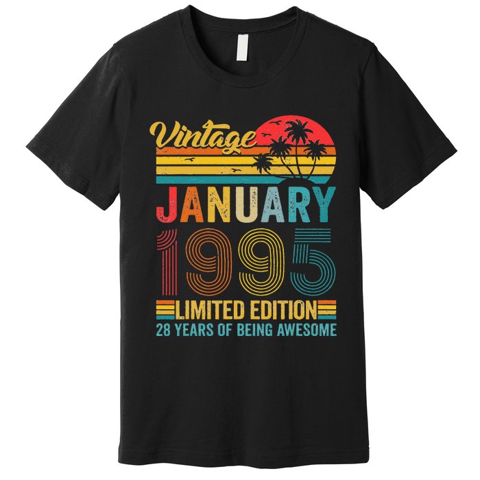 28 Years Old Gifts Vintage January 1995 28th Birthday Gift Premium T-Shirt