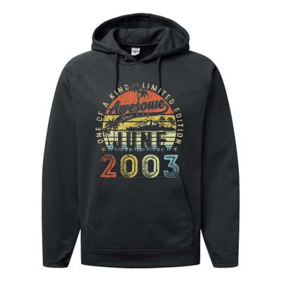 20 Year Old Awesome Since June 2003 20th Birthday Performance Fleece Hoodie