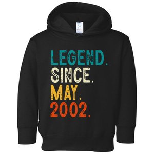 21 Year Old Legend Since May 2002 21st Birthday Toddler Hoodie