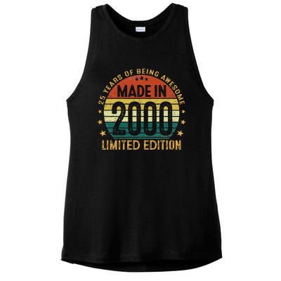 25 Year Old Gifts Made In 2000 Limited Edition 25th Birthday Ladies PosiCharge Tri-Blend Wicking Tank