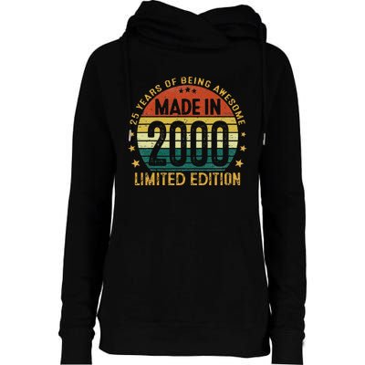 25 Year Old Gifts Made In 2000 Limited Edition 25th Birthday Womens Funnel Neck Pullover Hood