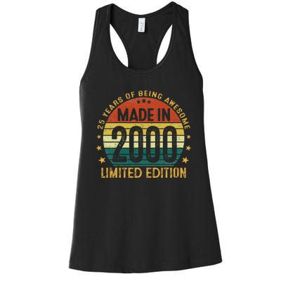 25 Year Old Gifts Made In 2000 Limited Edition 25th Birthday Women's Racerback Tank